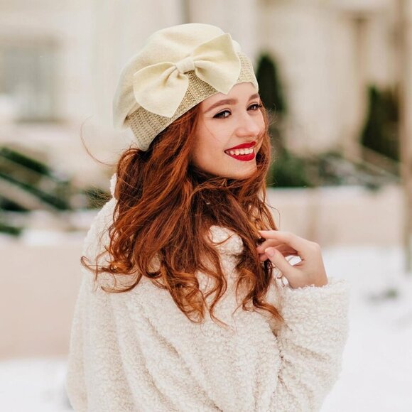 Women\'s Wool Beret Hat Warm Winter Casual Formal Gift Accessory